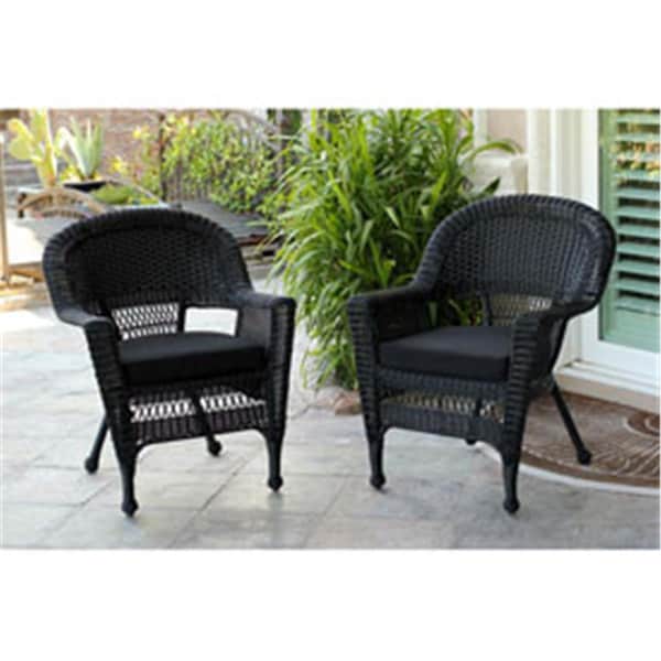 Propation W00207-C-2-FS017-CS Black Wicker Chair with Black Cushion PR330416 - main